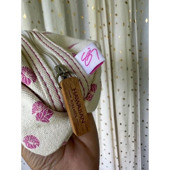 Sig Zane + Hawaiian Airlines Collab Floral Canvas Cosmetic Makeup Bag Pouch - Picture 4 of 6